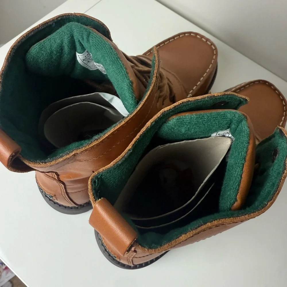 Polo Ralph Lauren Ranger Hi II Boys‎ Leather Boots Tan Burnished 6.5